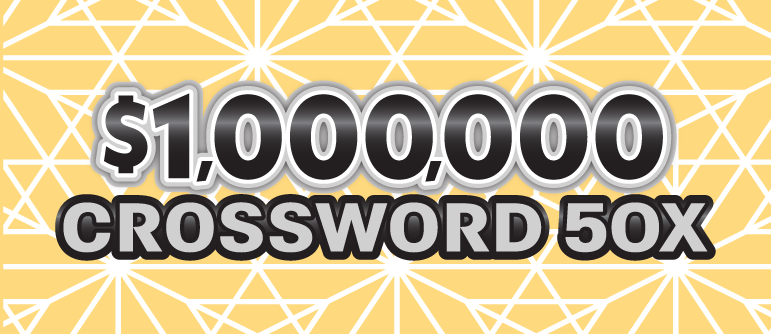 $1,000,000 CROSSWORD 50X scratch-off ticket