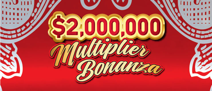 $2,000,000 MULTIPLIER BONANZA scratch-off ticket