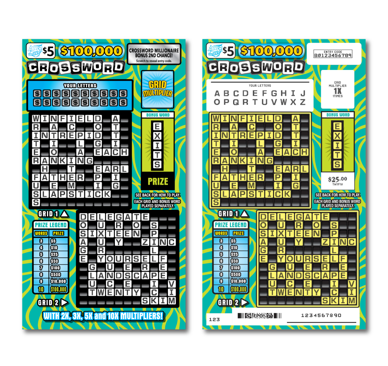 $100,000 Crossword instant ticket from Illinois Lottery