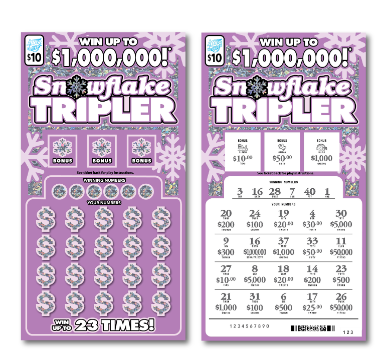 Snowflake Tripler Illinois scratch-off ticket