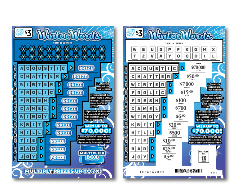 Winter Words Illinois scratch-off ticket